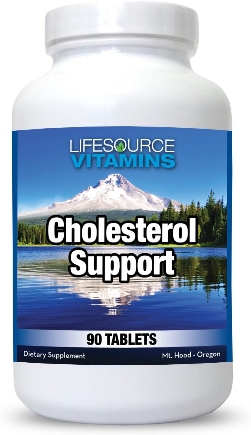 LifeSource Vitamins Cholesterol Support - 28 All Natural Synergistic Ingredients - Cholesterol & Triglyceride Lowering Support That can Improve Heart and Cardiovascular Health90 Tablets