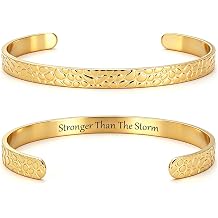 Cuff Bracelet for Women 100+ Meaningful Engraved Messages Gift Ready