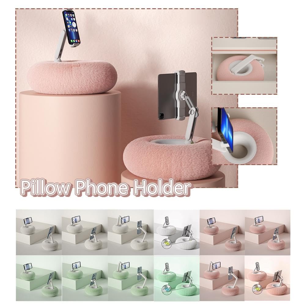 Oreiller pour Téléphone Portable, Tablette, PC - Support Rotatif Universel pour Diffusion en Direct, Lit Paresseux, Lecture Dramatique - Bol pour Accessoires