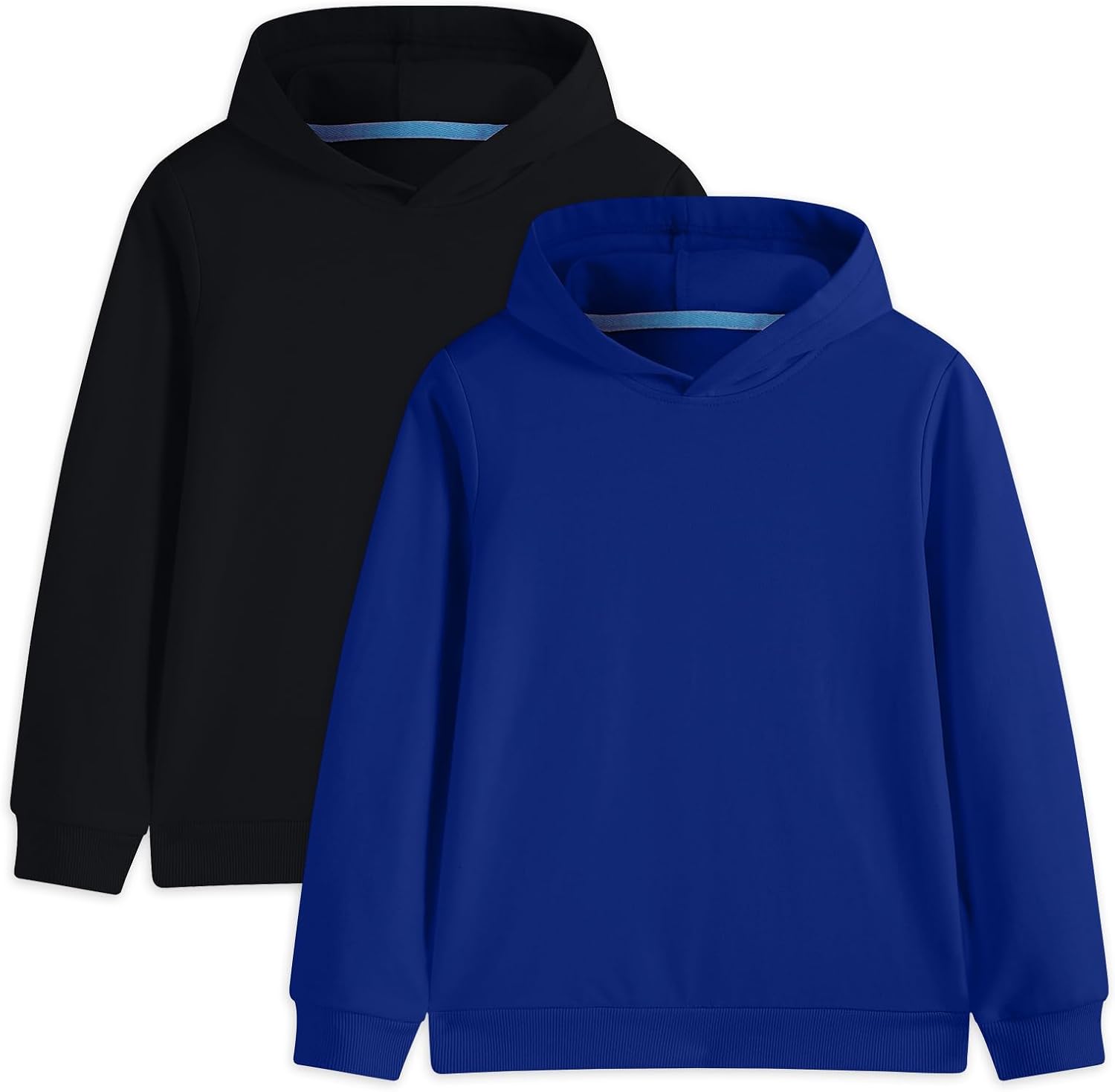 Comche 2 Pack Cotton Kids Hoodies Light Weight Sweatshirts (Thin) Boys Girls Fall Spring Long Sleeve Pullover Toddlers Tops