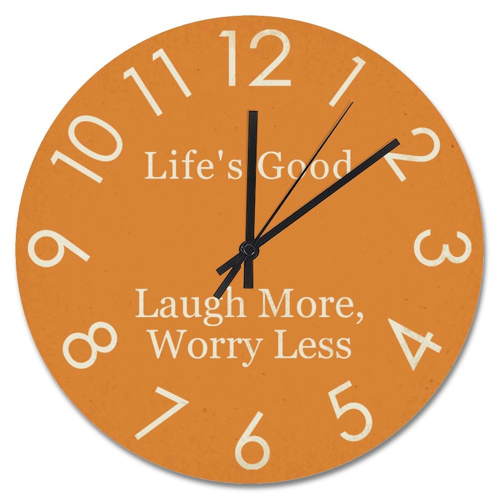 Horloge murale orange sans tic-tac pour chambre et sommeil paisible