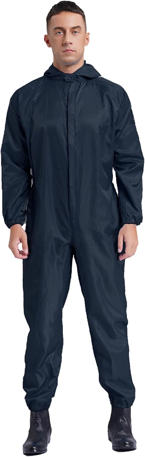 Men's Work Overall Anti-Static Dustproof Coveralls Nylon Jumpsuit Long Sleeve Spray Bodysuit
