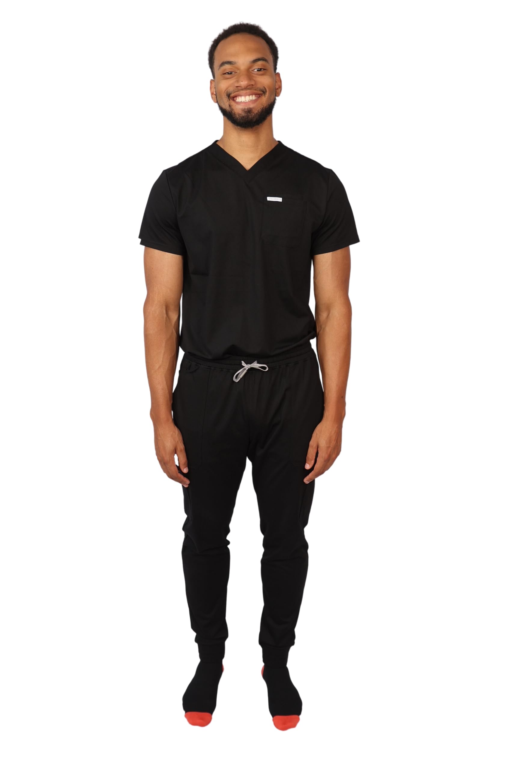 ScrubmatesBlack Scrub Set - Modern Jogger Fit in Black