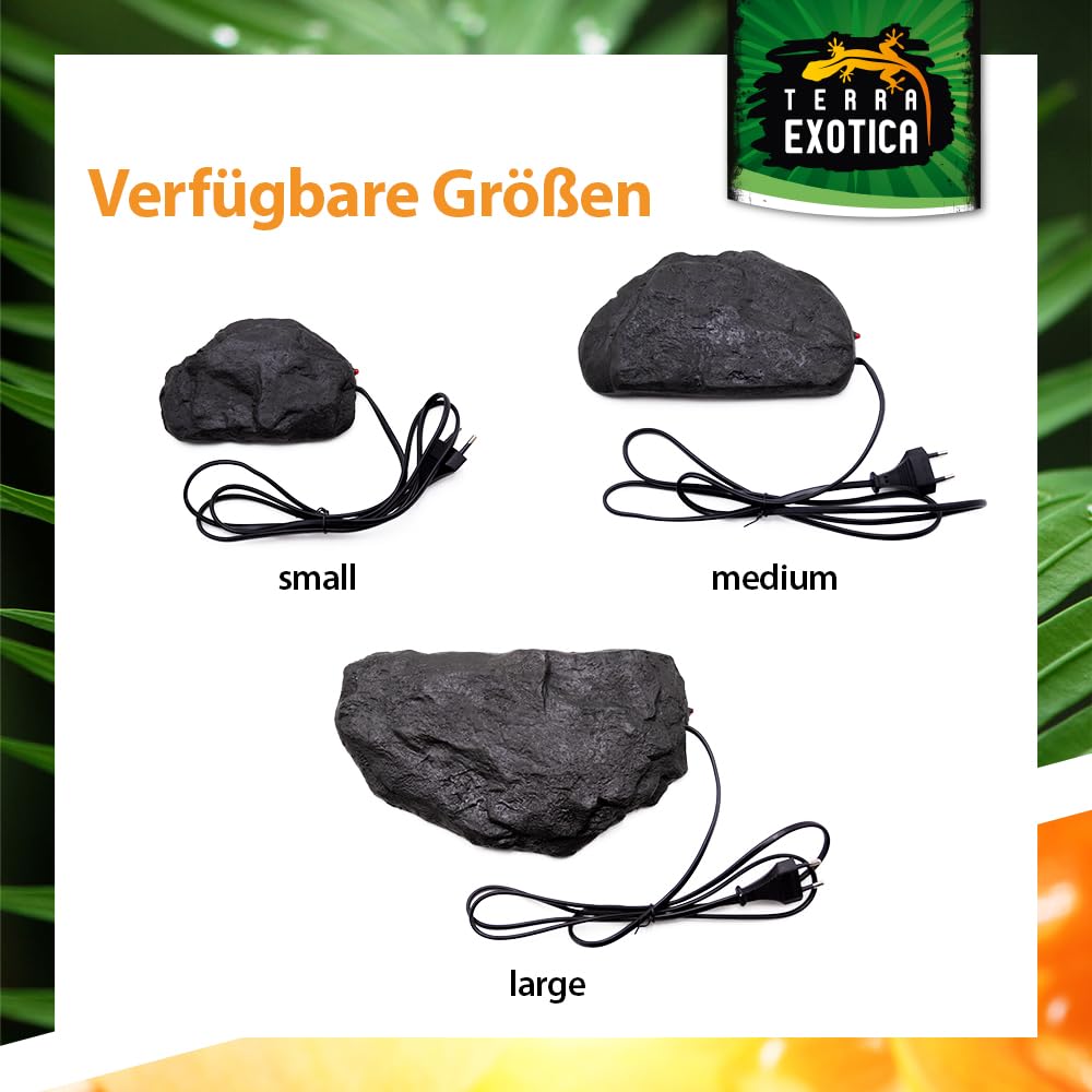Terra Exotica Heat Rock small - 6 Watt ca.16x10 cm - Auswahl zwischen klein, mittel & groß - Heizstein als Heizung für Reptilien - dekorative Wärmeplatte für Ihr Terrarium - Terrarien Bodenheizung