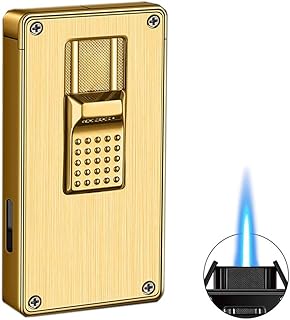 Isqueiro de tocha de butano, travessa visual à prova de vento, isqueiro de chama a jato, isqueiro de gás recarregável multiuso de metal, isqueiros legais, presentes de aniversário exclusivos para home