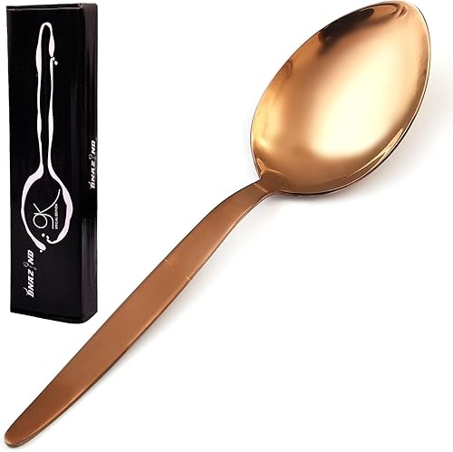Miniatura 2 de Kunz Spoons Cucharas de cocina de acero inoxidable 1810 de titanio brillante oro rosa cuchara para untar  Cucharas de 9 pulgadas  Cucharas diarias