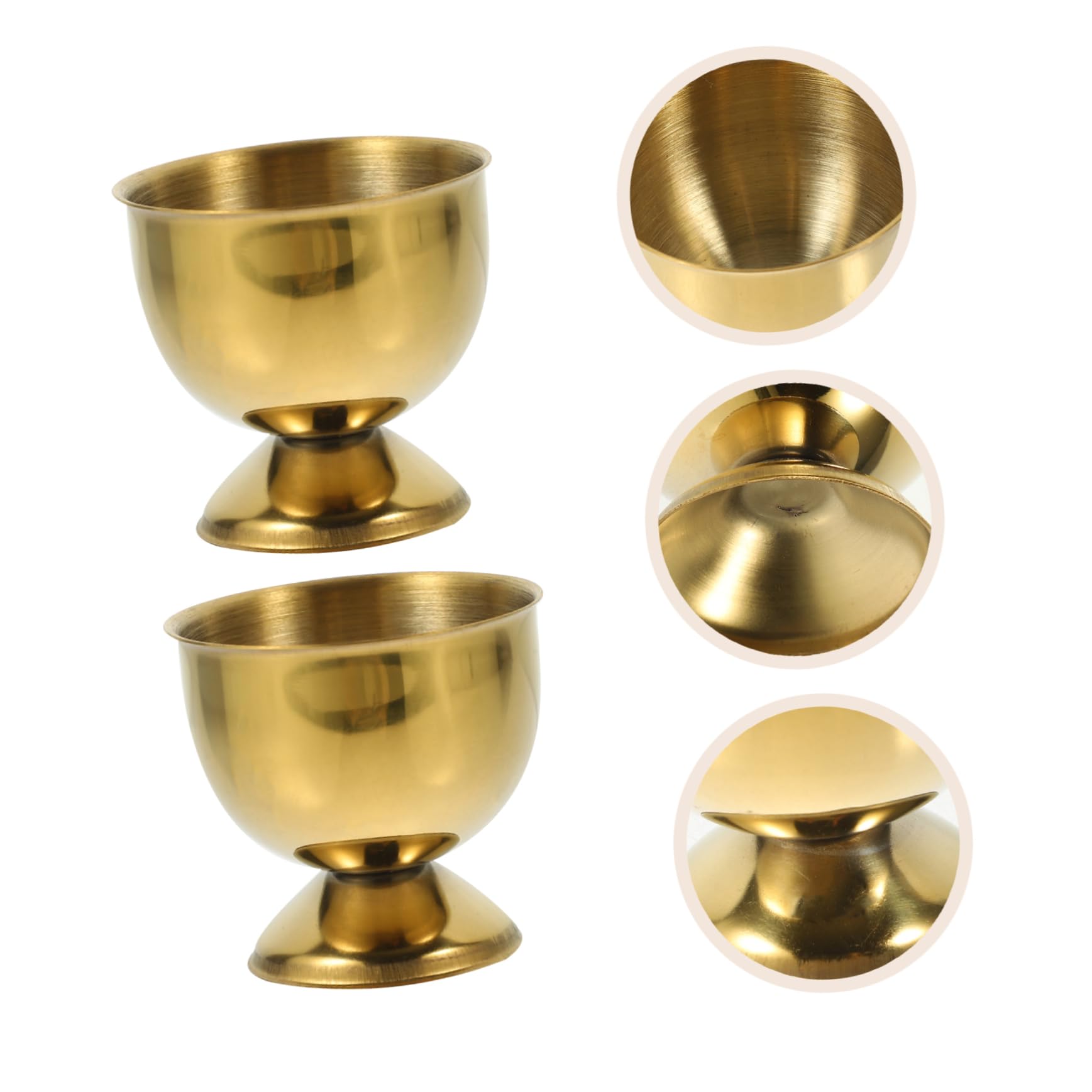 NAMOARLY 6pcs Egg Tray Boiled Eggs Shell Cup Breakfast Egg Cup Colander Egg Stand Rack Offering Korean Ramen Bowl Breakfast Cups Topper 6 Egg Holder Golden Stainless Steel