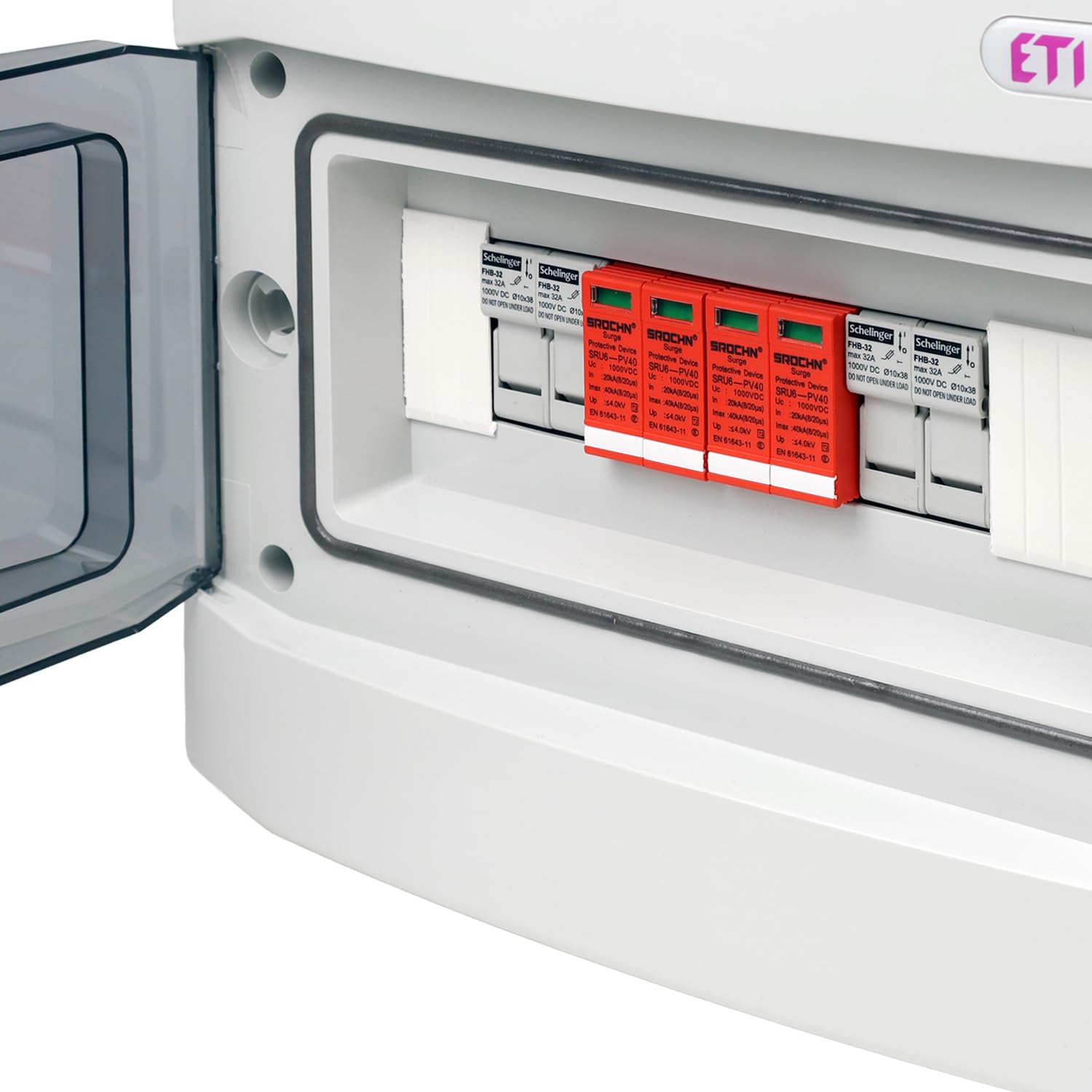 PV-Sicherungsbox 2 Strings 15-32 A 1000 V Überspannungs- & Kurzschlussschutz für Solarmodule | Generatoranschlusskasten GAK 7675 PV Strang-Absicherung