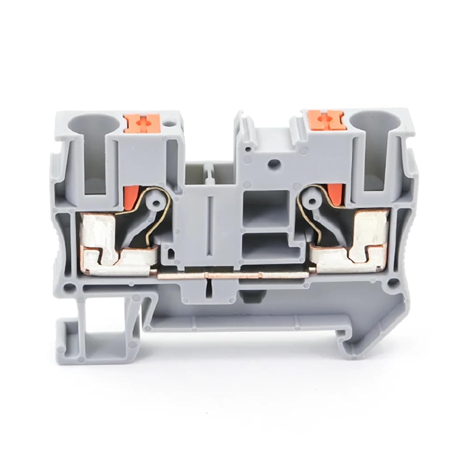 10Pcs PT-6 Din Rail Terminal Block Connectors Push in Spring Screwless Feed Through PT6 Wire Connector Conductor(Blue)