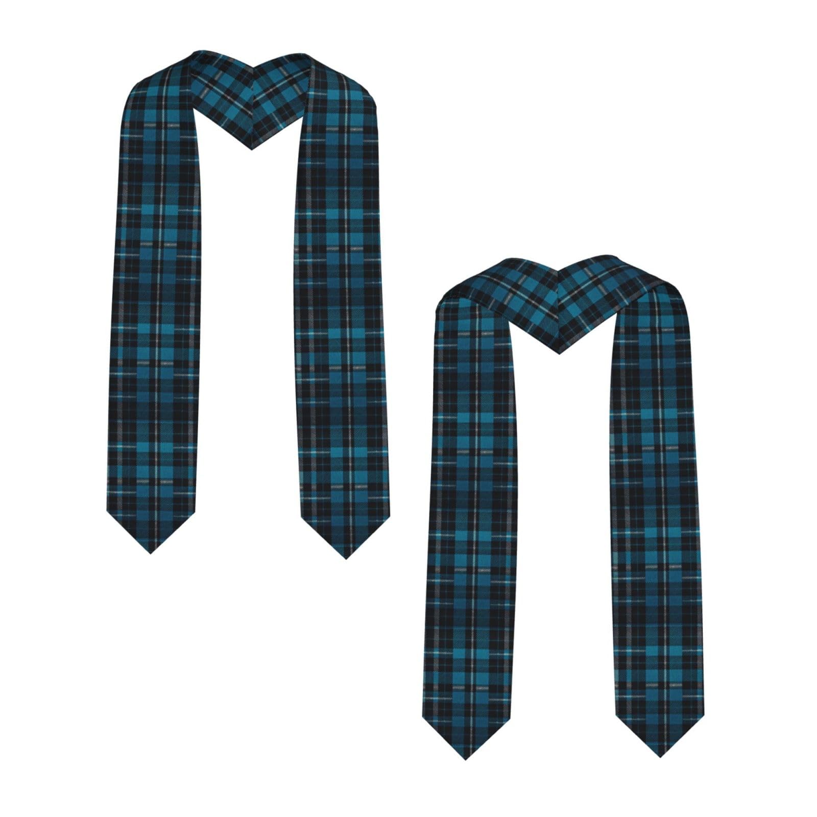 Augenstern Unisex Pointed Graduation Stoles Black-Blue-Tartan Fashion Graduation Sash