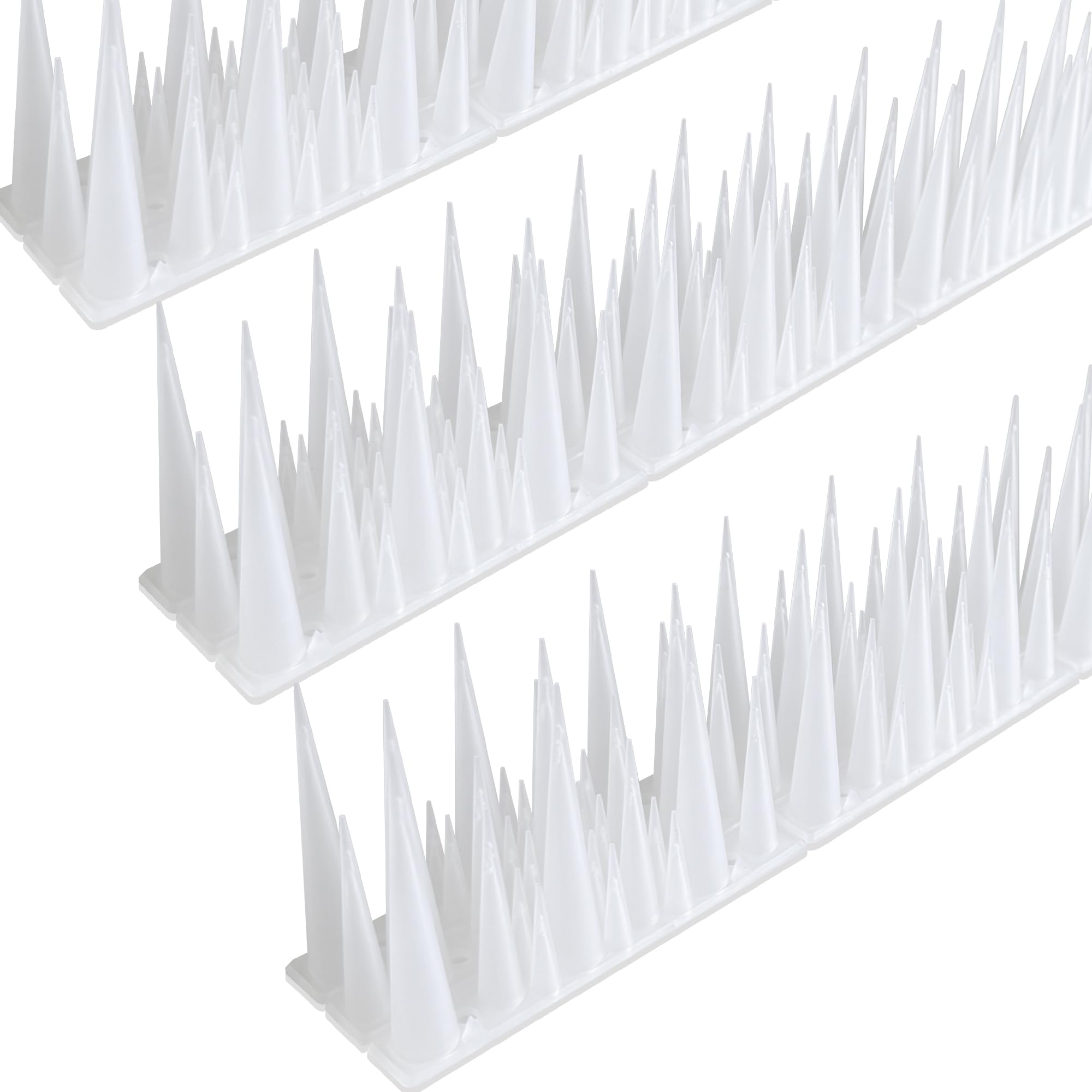 KOKMEYA Bird Spikes,2.4m Tall Bird Deterrent Spikes,6 PACK Plastic Bird Spikes for Outside to Keep Birds Away Anti Pigeon Spikes bird repellent for Squirrel, Woodpecker, Pigeon, Raccoon(Clear)