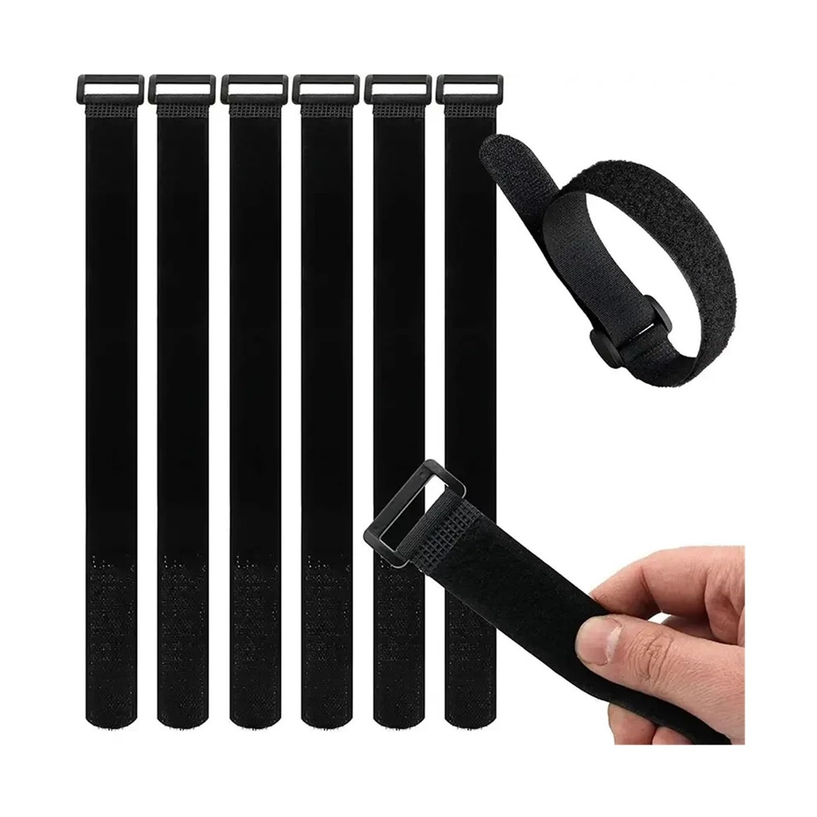 Yangshe One Color 40Pcs Reusable Nylon Cable Ties Hook And Loop Straps For Cord Organization