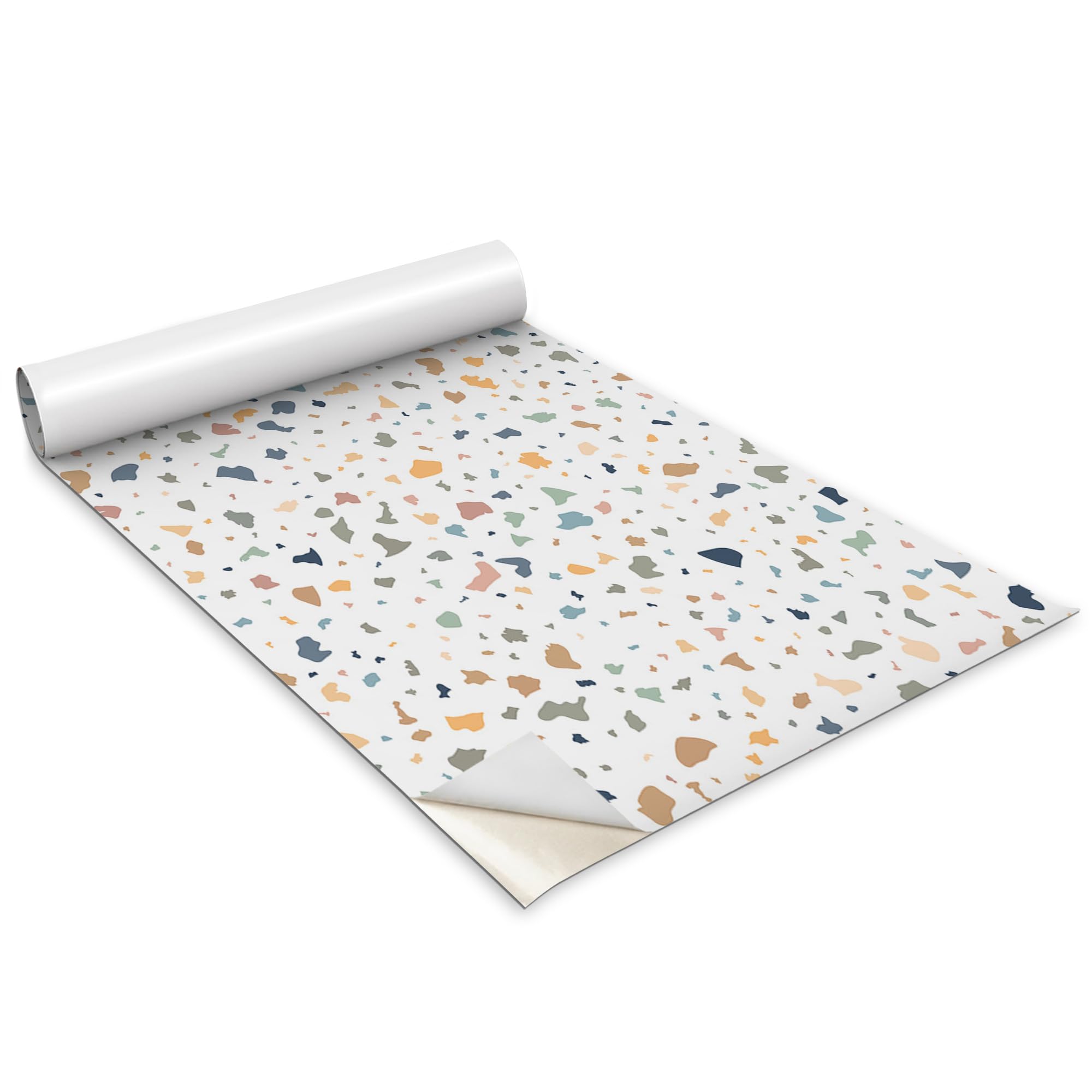 Papel Pintado Terrazo Colorido Wallfluent Decoración de Salón y Dormitorio Infantil