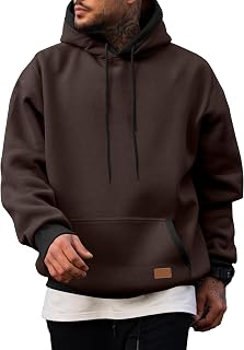 JMIERR Men's Hoodies Sweatshirts Casual Fleece Pullover Hoodie Pocket | Cotton, Casual Hooded, Drawstring, Long Sleeve, Kangaroo Pocket, Fall, Winter, Essentials Hoodies, Oversize, Warm Clothing
