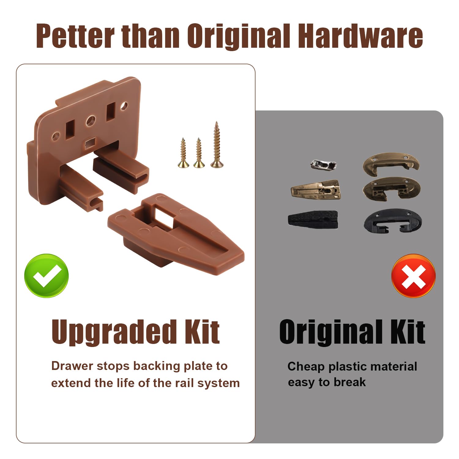 Lot De 5 Glissières De Tiroir En Plastique Pour Kenlin Rite-Trak II - Pièces De Rechange Pour Tiroirs à Montage Central, Commodes Et Tables De Chevet