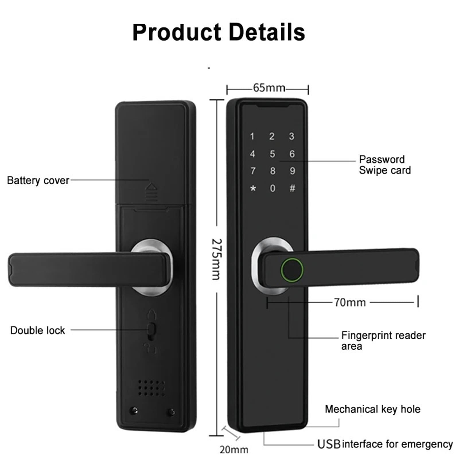 Cerradura Electronica, Teclado táctil con huella digital Bluetooth for puerta inteligente de apartamento cerradura de puerta de entrada sin llave for puerta delantera(22X185(5050),Silver Color)