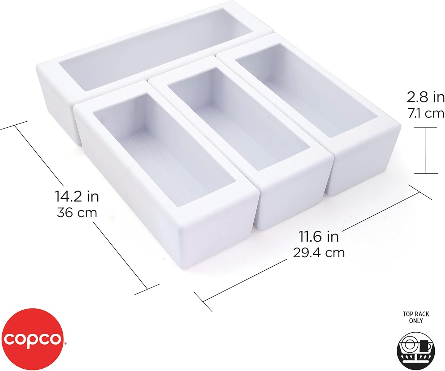 Copco White Set of 4 Storage Bag Organizers for Disposable or Reusable Gallon, Quart, Snack, and Sandwhich bags with Removable Lid - Image 2