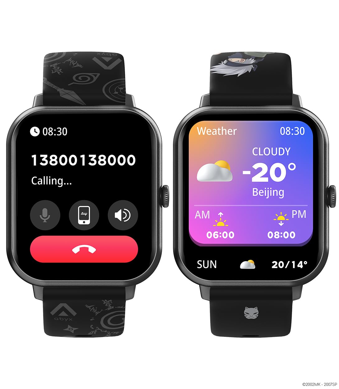 Abyx FIT Touch 3 Naruto Edition smartwatch - połączenie Bluetooth, 123 trybów, pełny ekran dotykowy TFT 1,83", wodoodporny IP67, funkcja zdrowia, powiadomienia push (Kakashi)