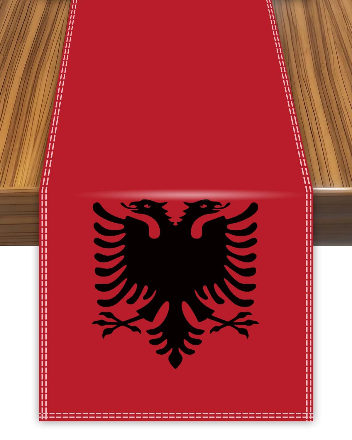 Albania Table Runner,Albanian albanians Flag Tablecolth for Dining Home Decor