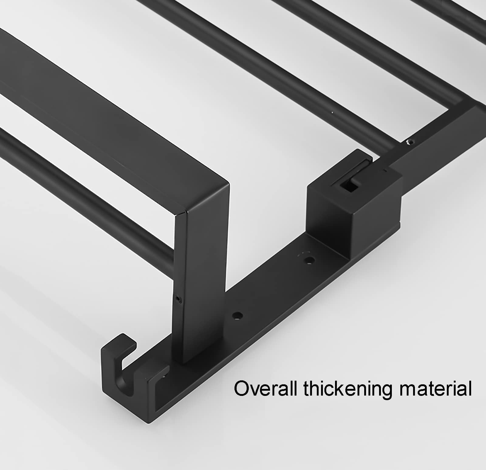 Klappbare Wandhandtuchregal, multifunktionale Aluminiumtuchschiene mit Zwei Handtuchstangen und 4 Befestigungshaken für Badezimmer, Toilette/50 cm die Neue