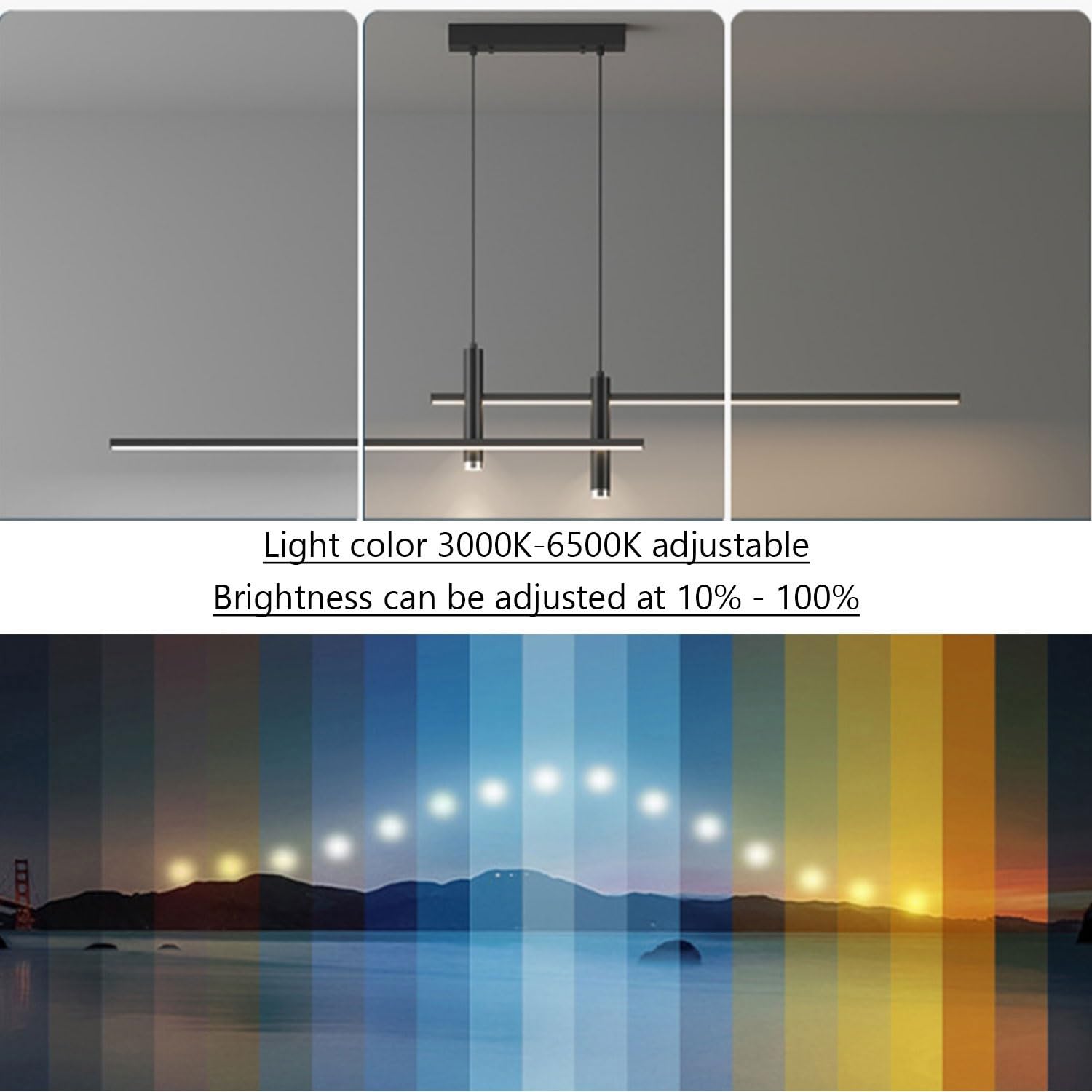 Nowoczesna Lampa Wisząca Stół Jadalny LED Salonu Reflektory Sufitowe Ze Zdalnym Sterowaniem Ściemnialne Oświetlenie Zyrandole Restauracyjna Regulowana Wysokość Dla Żyrandol Kuchenny (Color : Black 12