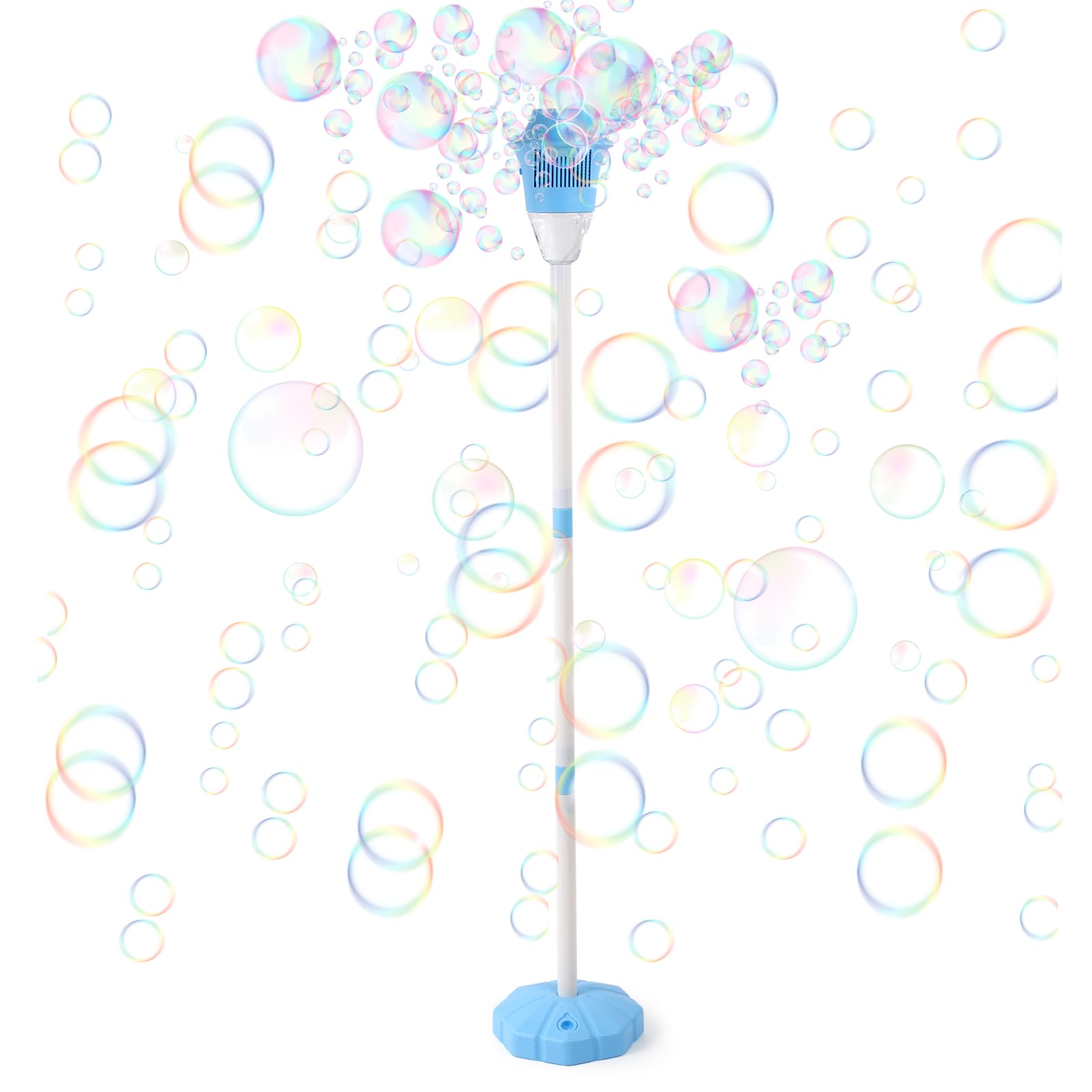Palksky Bubble Machine with Lights for Outdoor, Automatic Bubbles Blower Maker for Kids Toddlers, Height 47 Inches Battery Bubbles Blower Machine for