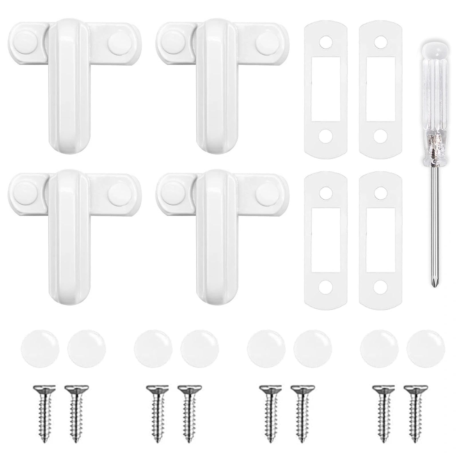 ​​5PCS Window Locks for UPVC Windows, Door Latch, Window Lock, with Screwdriver Set, Suitable for UPVC/PVC Doors and Windows and Household Security (White)​