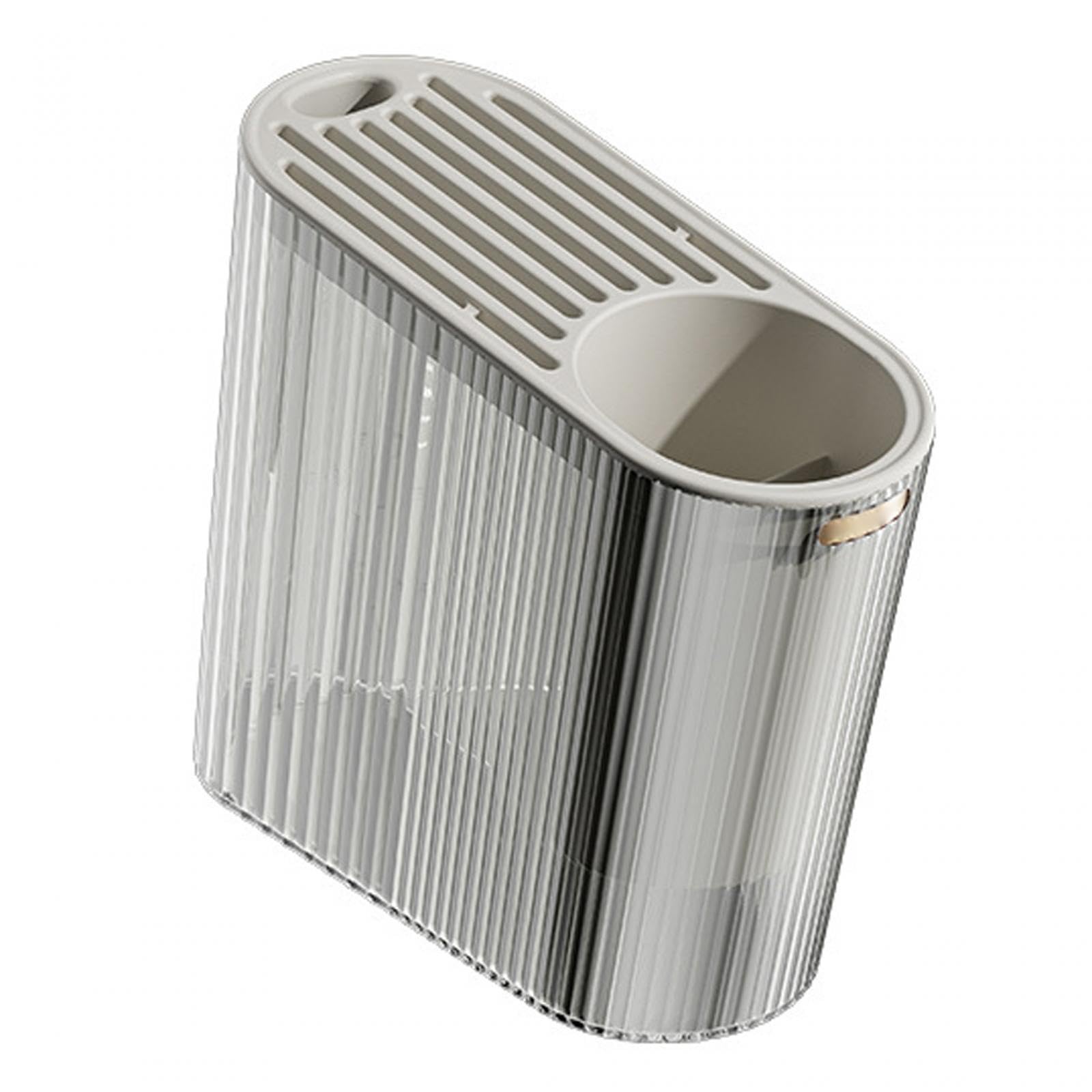 ?????? Knife Block Knives Drying Shelf Acrylic Pantry Multiple Slots Kitchen Countertop Utensils Storage Holder Cutlery Storage Rack, Gray