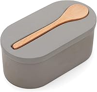 Vista 1 de Fox Run 11725 Bodega de sal doble de cemento con cuchara, 3 x 3.5 x 6.25 pulgadas, gris