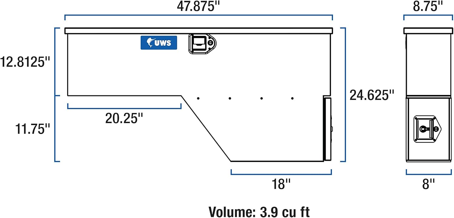 UWS FW-48-DS-D Driver Side Drawer Slide Tool Box