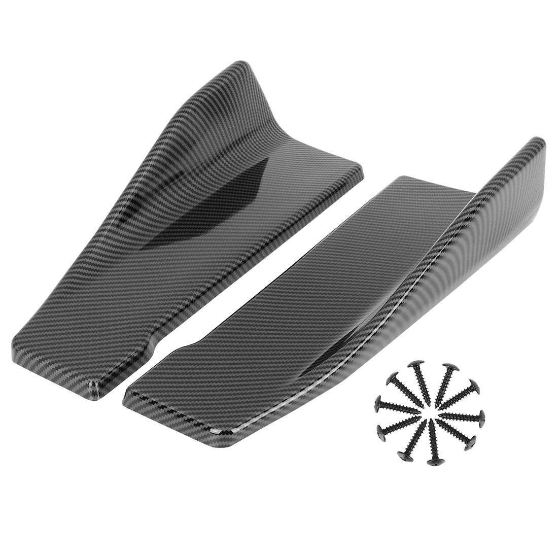 X AUTOHAUX 2pcs 35cm/13.78 Inch Carbon Fiber Pattern Left Right Car Side Skirt