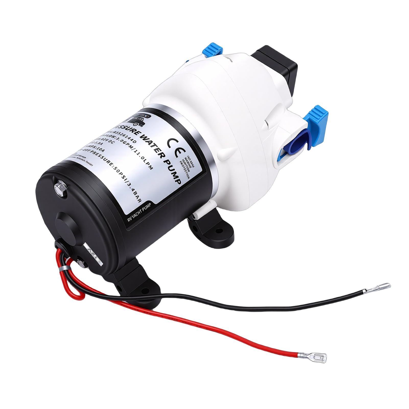 Alomejor Bomba de Agua para RV de 3 GPM, Bomba de Agua Autocebante de Metal, 12 V, 50 PSI, con Apagado Automático, bajo Nivel de Ruido para RV, Barco, Remolque, de para Yates Marinos