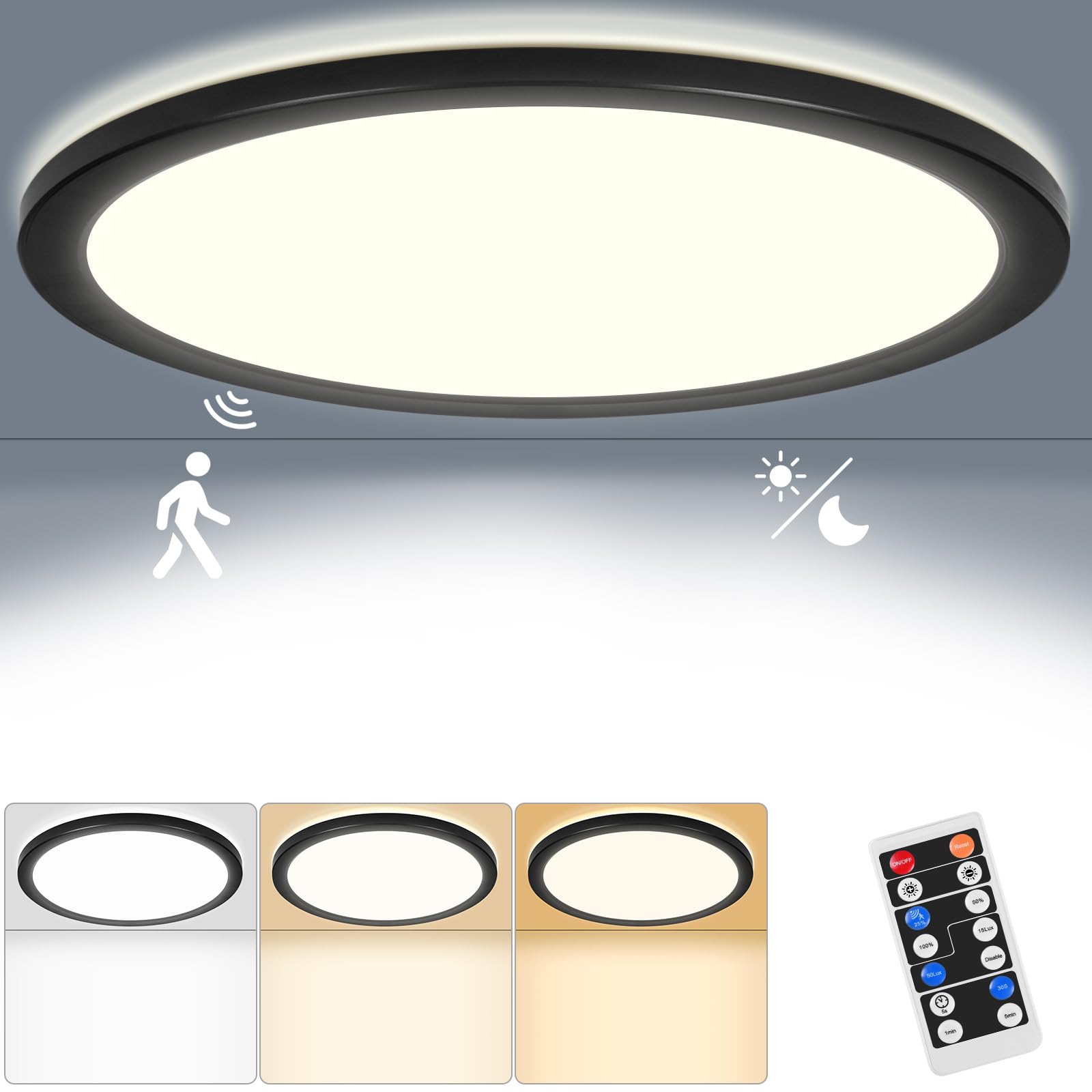 LED plafondarmatuur 300mm sensor - Broeders Webshop