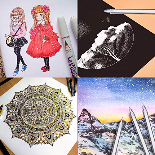 Dyvicl Highlight Color Pen 0.5 Mm Extra Fine Point Pens Gel Ink Pens For Black Paper Drawing, Sketching, Illustration, Adult Coloring, Journaling, Set Of 12 #TOP5