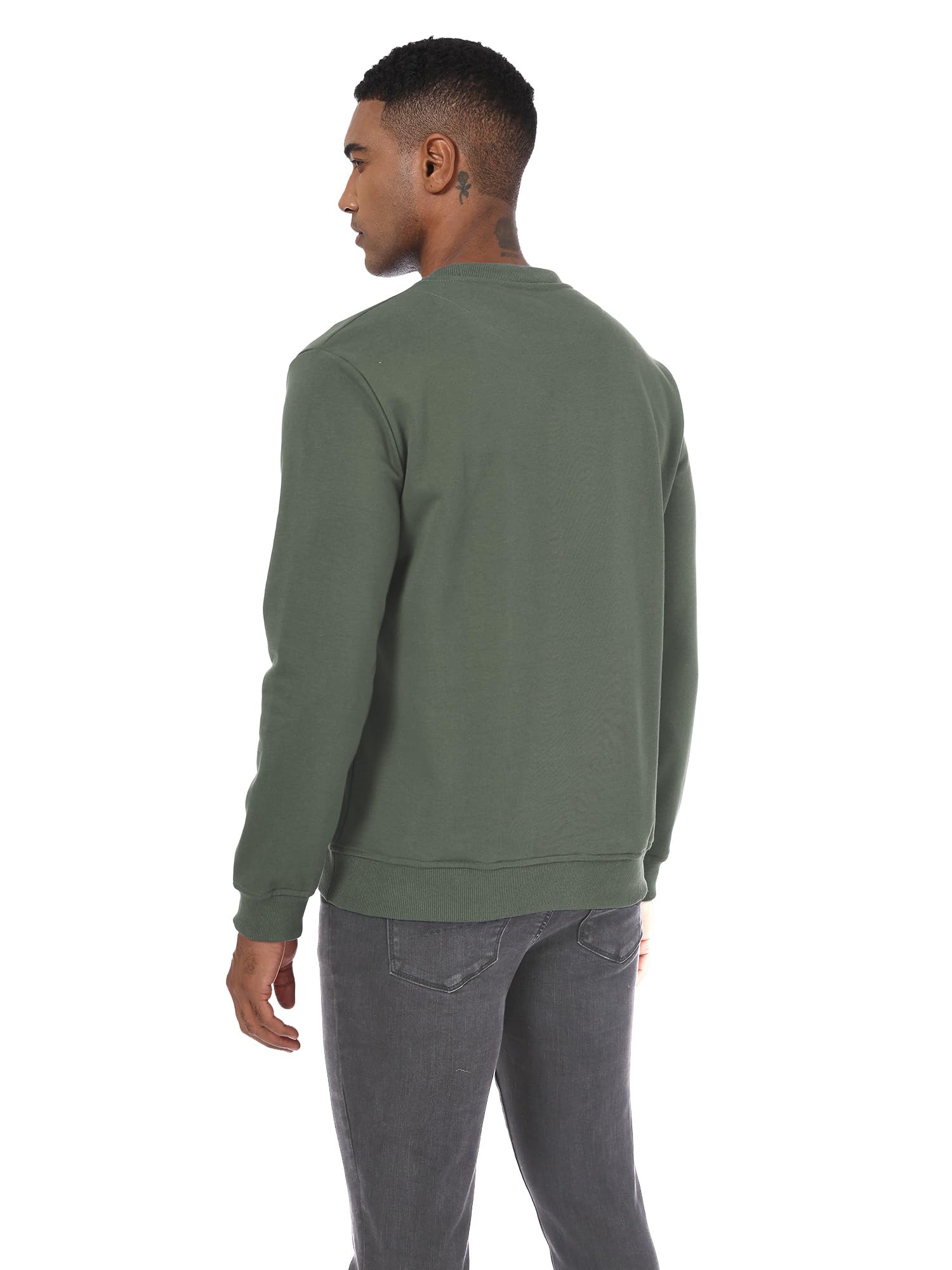 Yageshark Sweat-shirt à manches longues et col rond pour homme