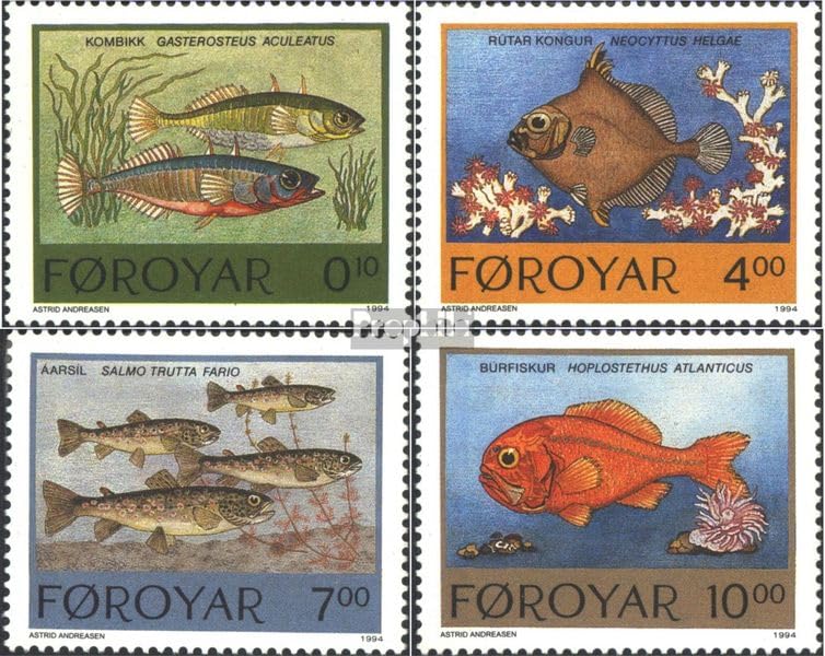 Prophila Collection Dinamarca - Islas Feroe 256-259 (completo) FDC Primera carta 1994 Peces autóctonos (sellos para coleccionistas) Animales acuáticos