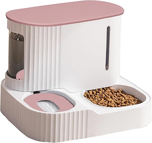 Comedero automático para gatos, con temporizador automático por gravedad, contenedor de alimentos secos para mascotas, cuenco y dispensador de agua