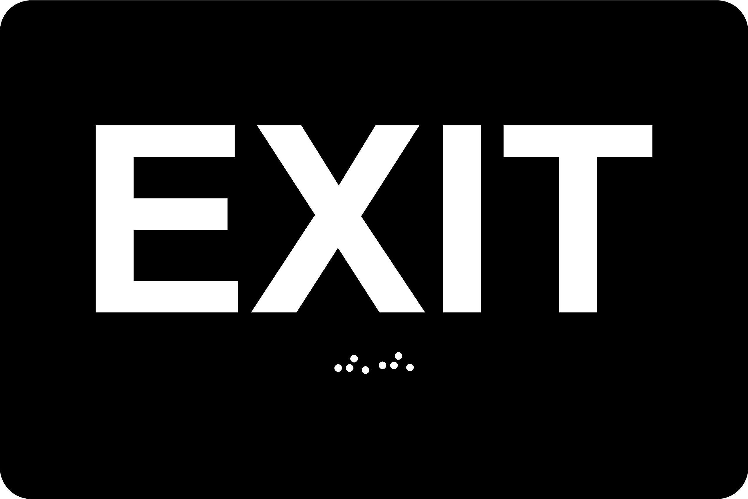 ADA Compliant EXIT Sign 4" X 6" Black