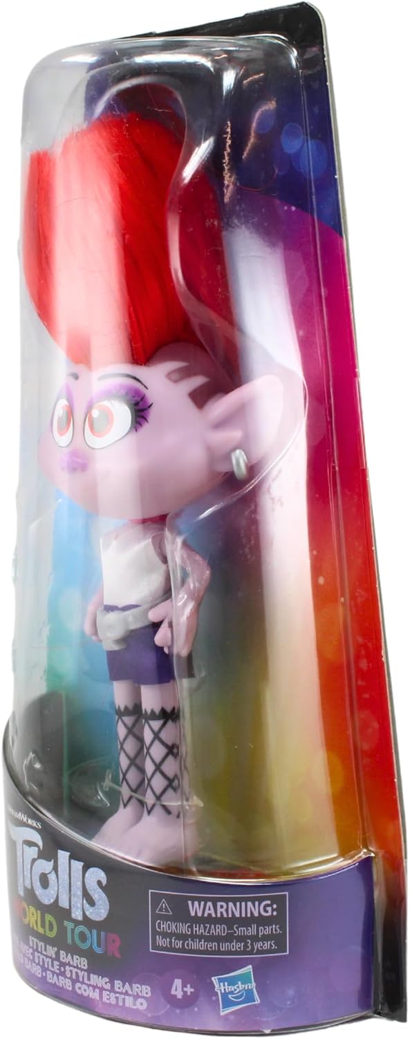 DREAMWORKS TROLLS Stylin' Barb Fashion Doll with Removable Dress and Hair Accessory, Inspired by Trolls World Tour, Girls 4 Years and Up