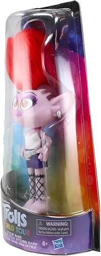 Miniatura 6 de DREAMWORKS TROLLS Stylin' Barb Fashion Doll con vestido extraíble y accesorio para el cabello, inspirada en Trolls World Tour, niñas de 4 años en
