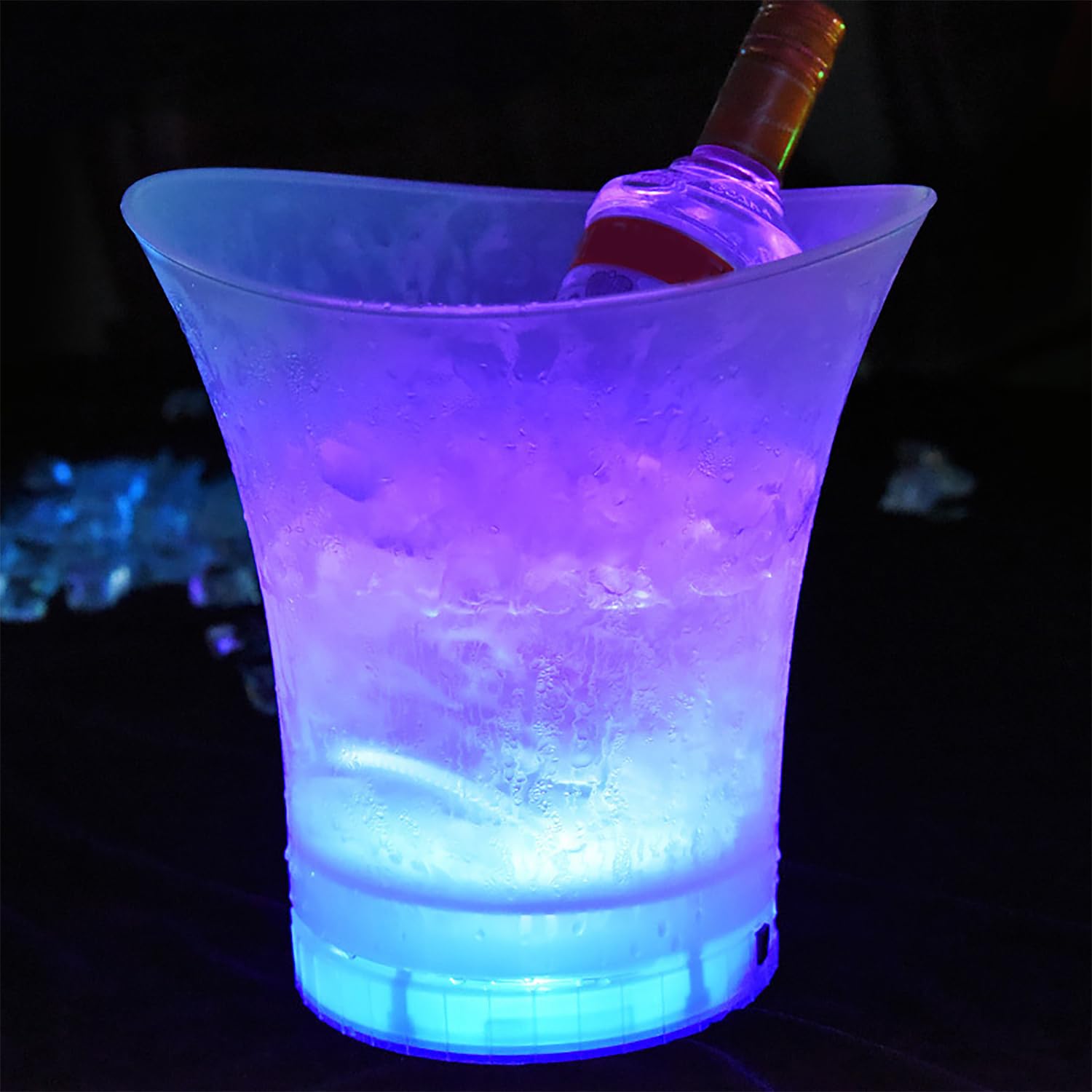 Cubitera LED, cubitera Luminosa con Cambio de Colores, Gran Capacidad de 5 litros y Puede Contener Varias Botellas de Vino, Ideal para Fiestas.