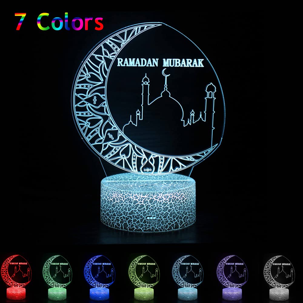 Ramadan Lichterkette – Mit Sternen & Mond, 3 M, 20 LEDs, Batteriebetrieben, Gelbes Warmlicht