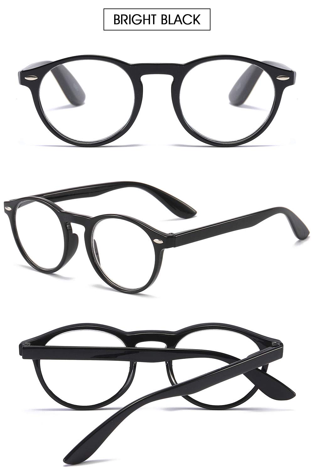 VEVESMUNDO Retro Lesebrillen Damen Herren Vintage Lesehilfe Sehhilfe Arbeitsplatzbrille Nerdbrille Hornbrille mit Stärke