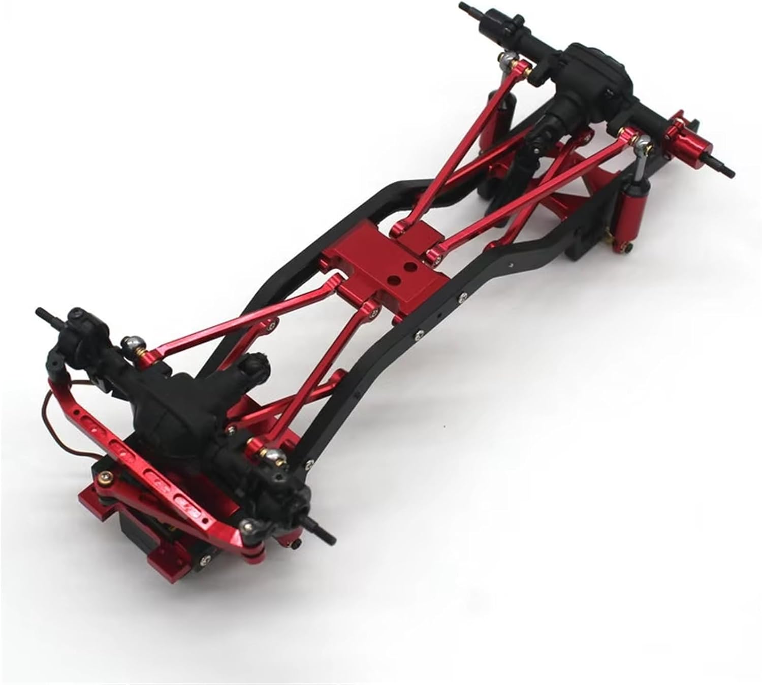 RC Upgrade Accessories for FMS for Fire for Horse for Eazyrc for Arizona for Bronx 1/18 for Thunder for Storm RC Remote Control Car Upgrade Accessories Shock Absorber Trolley Set(Red)