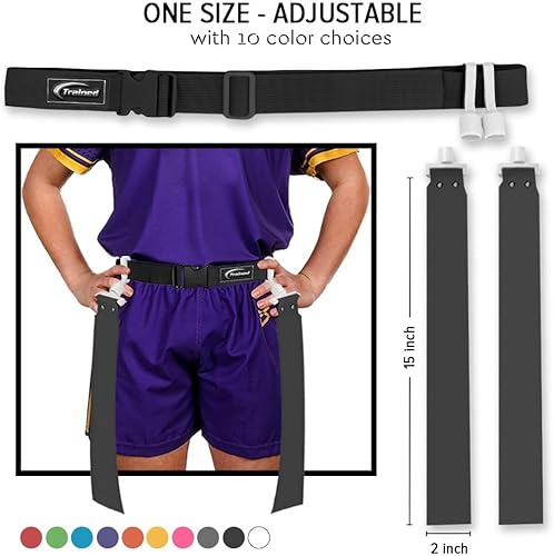 Vista 35 de Trained 10 cinturones de fútbol con bandera de hombre, juego de fútbol ajustable para 10 jugadores para equipos deportivos, entrenamiento