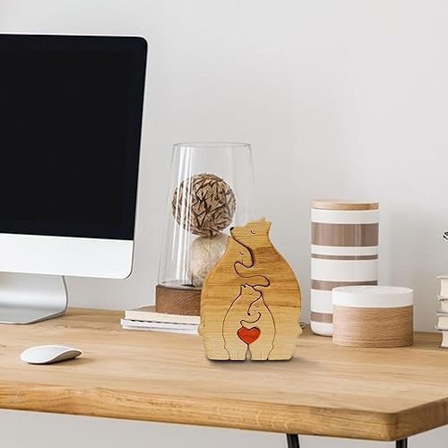 Miniatura 6 de Rompecabezas personalizado con nombre de la familia, oso de madera, regalos de Navidad, regalos de cumpleaños para mamá, papá, ideas de regalos de