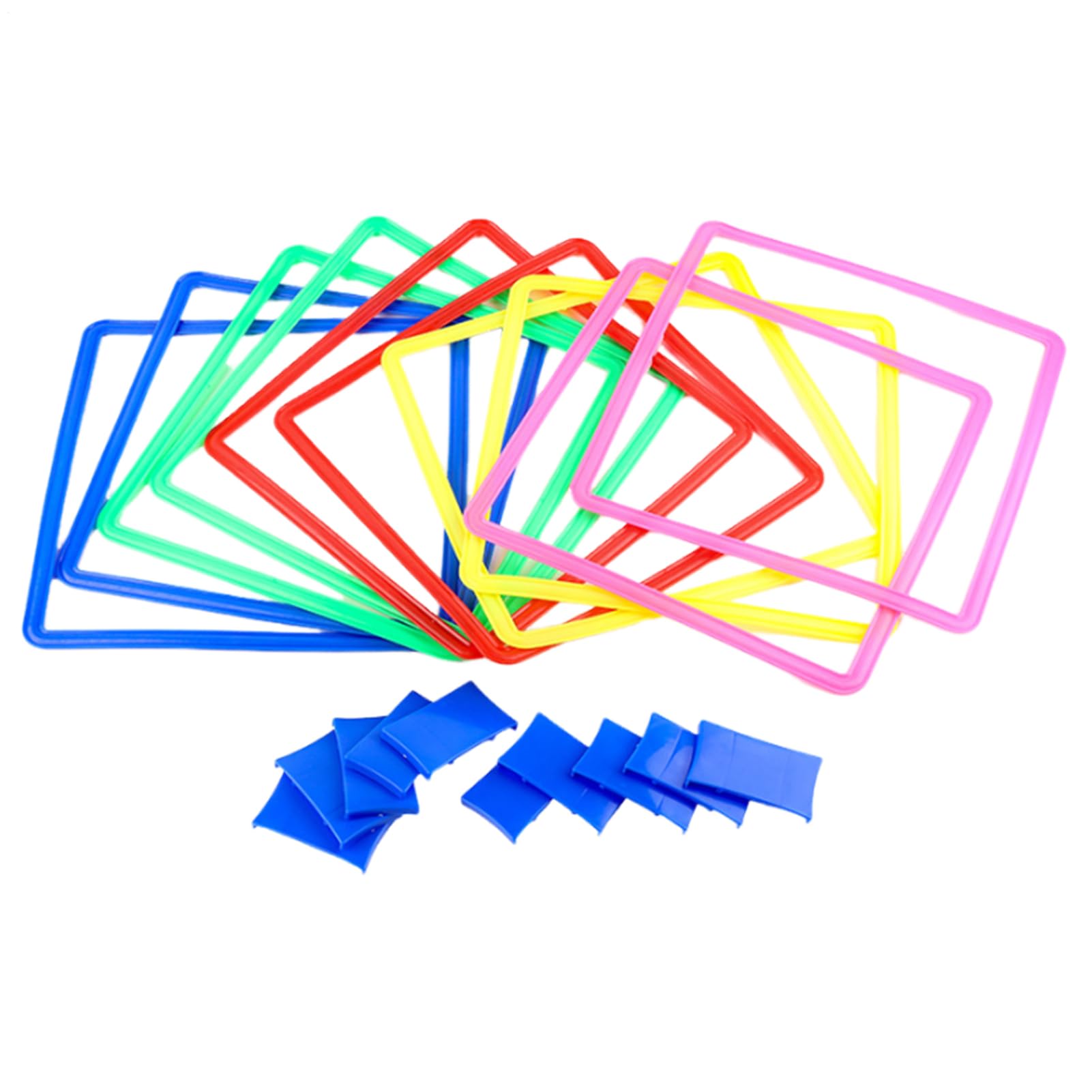 Hüpfkästchen Outdoor – Spannendes Hüpfspiel für Kinder mit Hindernisparcours, Ringen & Wurfbeuteln, 15 Zoll Quadrate mit Steckverbindern | Ideal für Indoor & Outdoor, Garten, Schule, Kinderparty, Frei