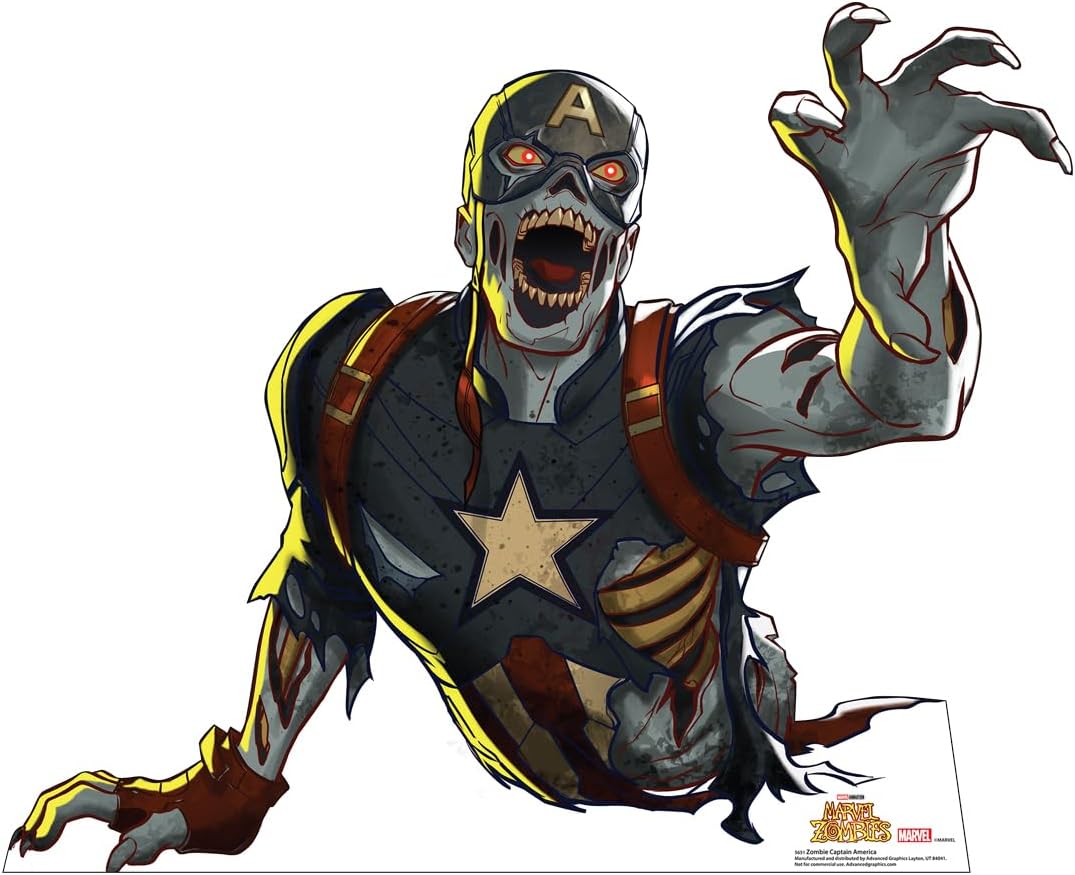 Cardboard People Zombie Captain America Life Size Cardboard Cutout Standup - Marvel Zombies (Animated TV Miniseries)