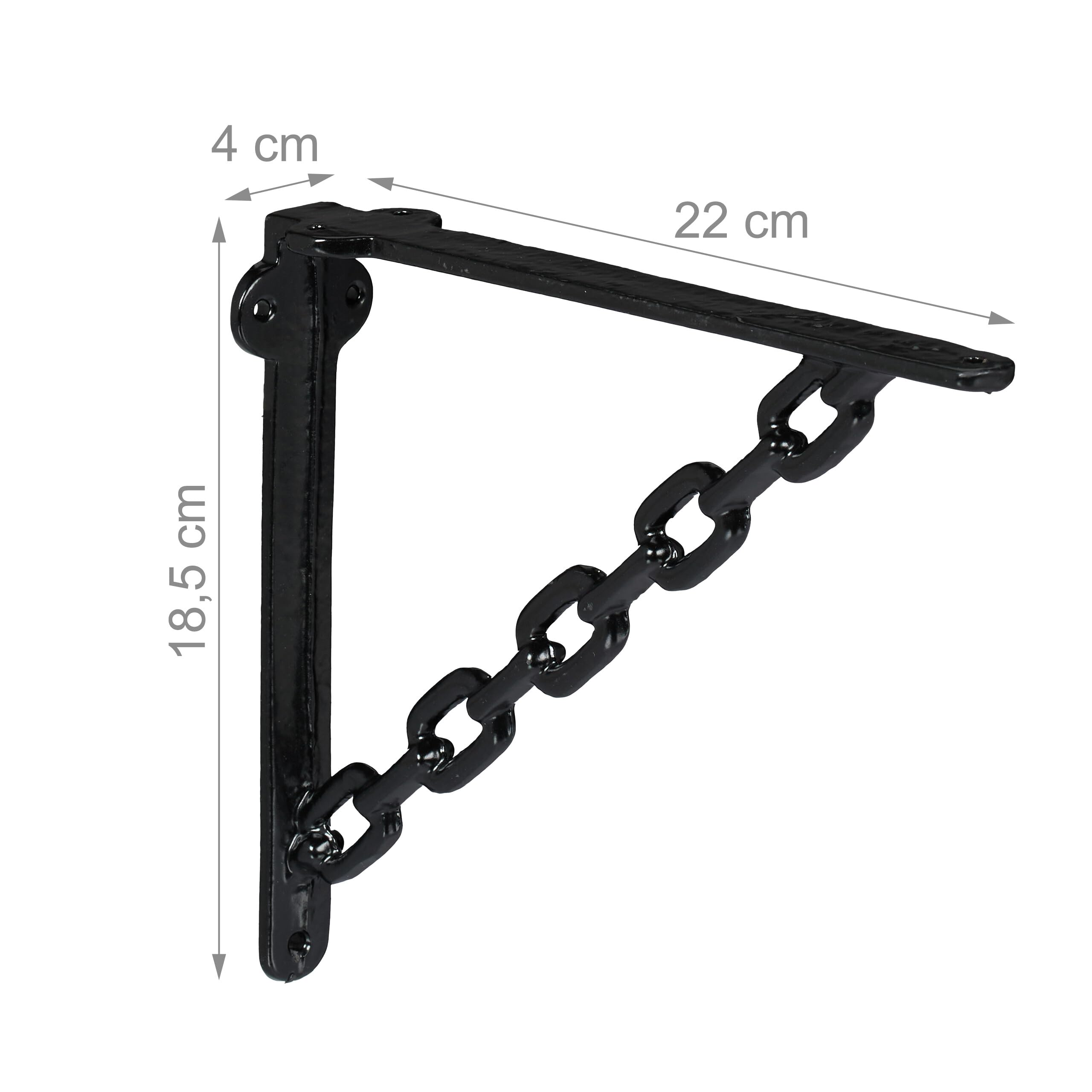 Juego De 4 Soportes Para Estanterías De Pared - Hierro Fundido, Diseño Con Cadenas, Estilo Industrial