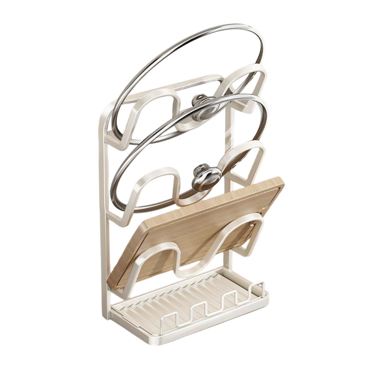 Organizzatore per Coperchi di Pentole 3 Metallico Antiruggine | Supporto Coperchi Pentole Durante Cottura Per Dormitorio Camper Casa Ristorante Armadio Cucina